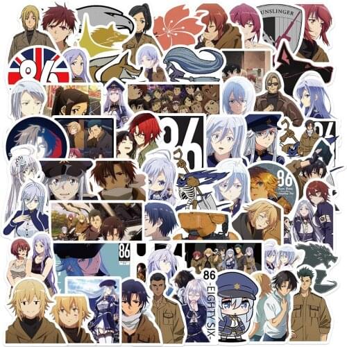 10/30/50PCS Anime 86- Eighty Six - Stickers Waterproof PVC Sticker for Luggage Laptop Bicycle Cartoon Kids Toy Decals
