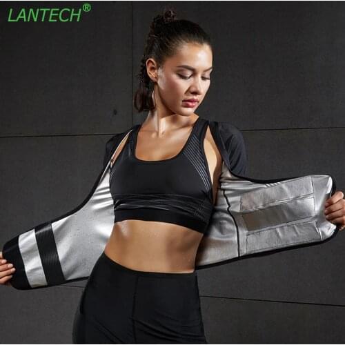 LANTECH Women Heat Hot Sweat Shirt Jogging Sports Yoga Running Sportswear Fitness Exercise Gym Windproof Clothes Short Training