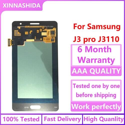 100% Tested Adjust Brightness J3110 LCD Display Touch Screen For Samsung Galaxy J3P J3110 J3 pro J3119 With