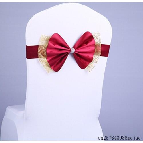 100pcs Knot Chair Sashes Chair Bow Knot Cloth for Home Wedding Decoration Multi-color