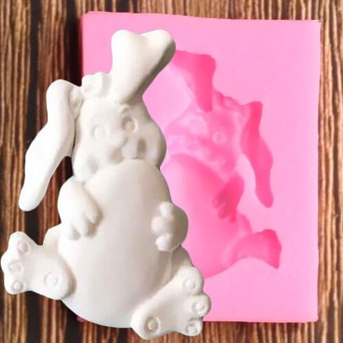 3D Rabbit Silicone Mold Polymer Clay Fondant Chocolate Candy Gumpaste Moulds DIY Cake Decorating Tools