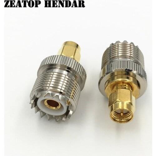 50Pcs Brass SMA Male Jack to UHF Female SO239 SO-239 Jumper Plug RF Coaxial Coax Adaptor Straight Connector PL-259