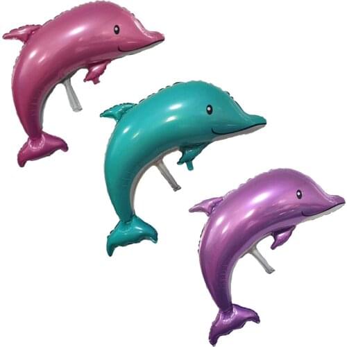 50pcs/lot New Dolphin foil balloon marine animal helium balloon birthday party wedding decorations air balloon childrens toys