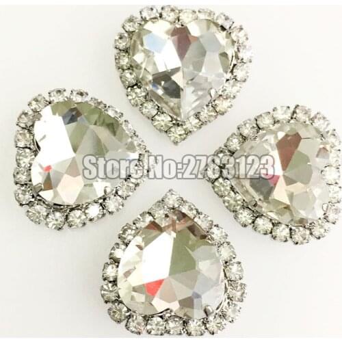 Free shipping 12mm 10pcs/20pcs heart Crystal buckle,white AAA+ Glass Crystal sew on rhinestones SKHY01