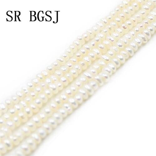 Free Shipping 2-4mm Bail Mini Rondelle Freshwater Pearl Jewelry Making Loose Beads Strand 14"