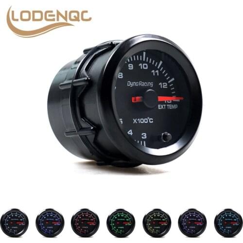 Lodenqc Car Meter Exhaust Gas Temp Gauge 2" 52mm 7 Colors LED 300-1300 Celsius EGT Gauge High Speed Motor EXT Gauge