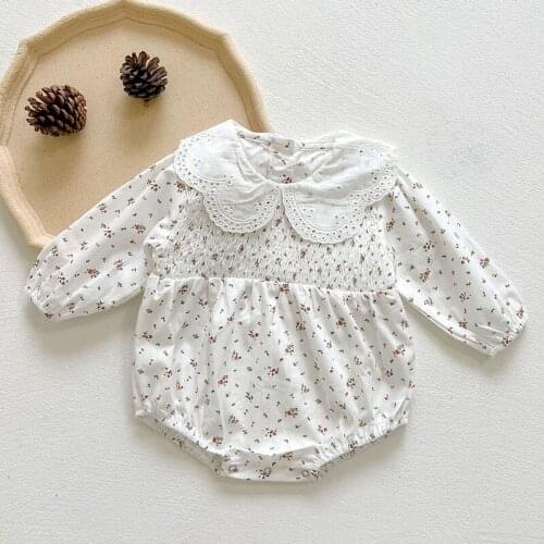 Spring Autumn Baby Girls Clothes Newborn Baby Girl Cotton Long Sleeve Flower Printing Jumpsuit Toddler Baby Girl Romper