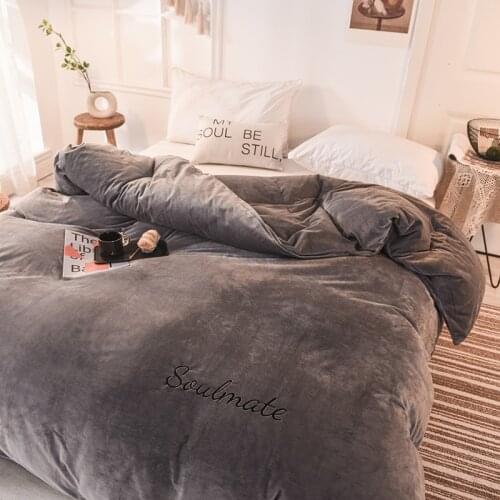 Flannel quilt cover single winter single student dormitory double side flannel coral flannel double plush quilt cover