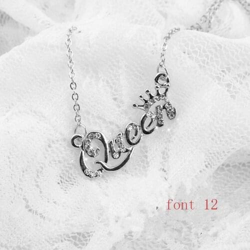 Custom Necklaces with Crown and Zircon Any Personalized Name Necklace Gold Stainless Steel Name Necklace Fashion Joy Jewlery