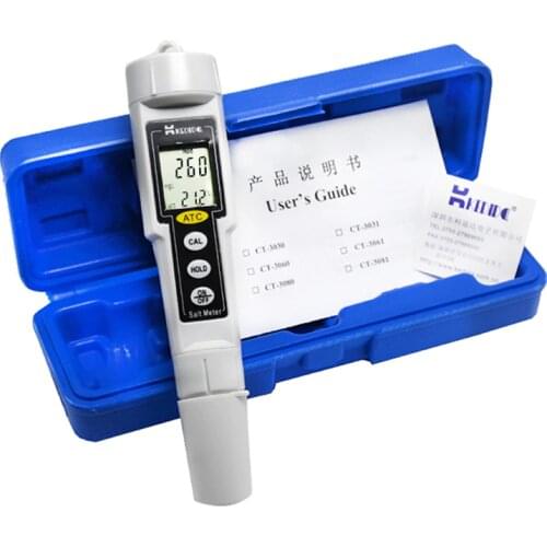 Digital LCD Salt Meter 0-9999 mg/L Pocket Pen Type Waterproof Salinity Tester Water Quality Salt Value Measure Range Monitor