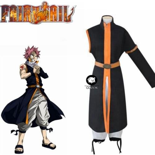 Anime FAIRY TAIL Etherious Natsu Dragneel Cosplay Costumes Halloween Carnival Party Scarf Full Sets