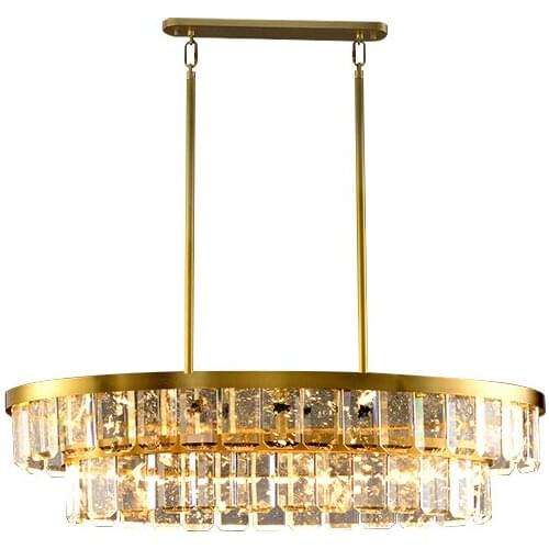 Art Deco Copper Crystal LED Chandelier Hanging Lamp Suspension Luminaire Lampen Lustre Chandelier Lighting Fixture For Foyer