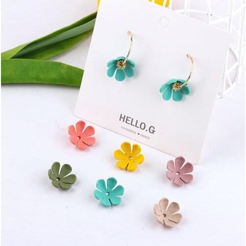 Mini Order 10pcs Rubber Enamel Alloy FLower Charms Fit Women Fashion Earring Floating Pendant Oil Drop Floral Ornament Accessory