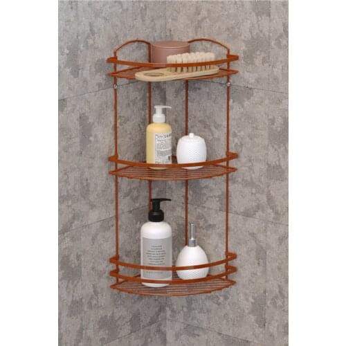 2021 model bathroom Three Layer rack shelf Bathroom Shower Corner Rack Copper Lm009