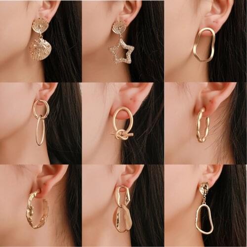 Modyle Fashion Statement Earrings 2019 Big Geometric earrings For Women Hanging Dangle Earrings Drop Earring modern Jewelry