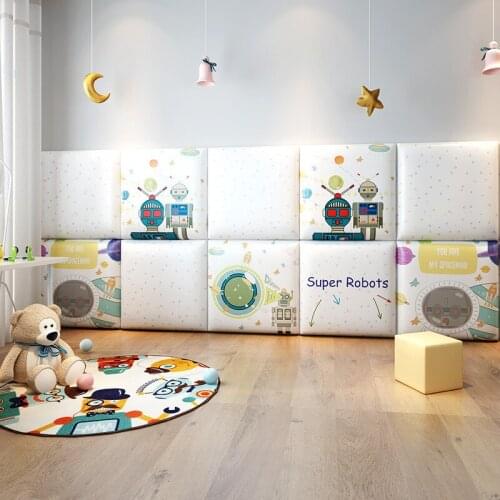 Nursery Baby Bedside Decoration Background Wall Soft Pack Stickers Self-adhesive Bedroom Anti-collision Childrens Room Wall