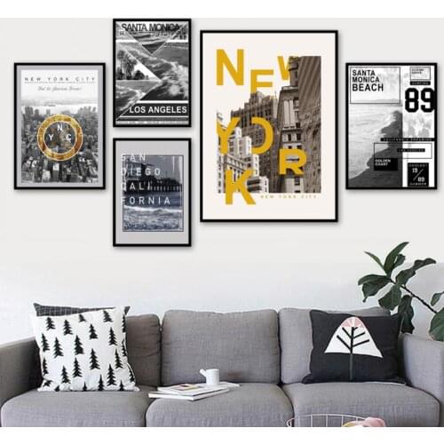 New York City Bridge Beach Wall Art Poster Nordic Magazine Photography Picture Modern Home Decor Living Room Canvas Painting