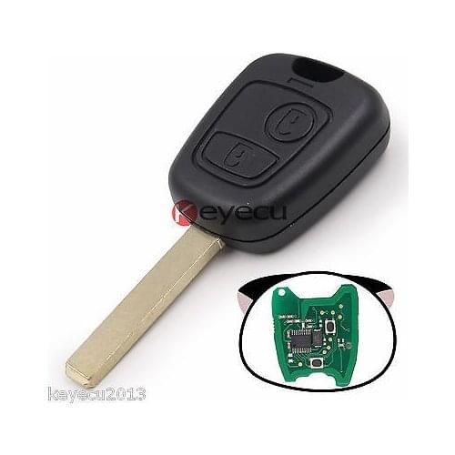KEYECU New Remote Car Key Fob 2B 433MHz Electronic ID46 for Citroen C1 C3 Uncut VA2