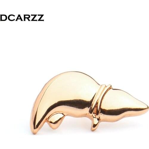 Gold Color Liver Charm Medical Pin Metal Brooch Lapel Collar Pins Christmas MD Gift for Doctor/Hepatologist Jewelry Wholesale
