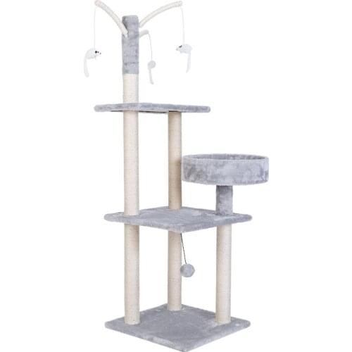 Cat Climbing Frame Summer Cat Tree Integrated Jumping Platform Large Shelf With Nest Cat Climber Column Grab Board Villa