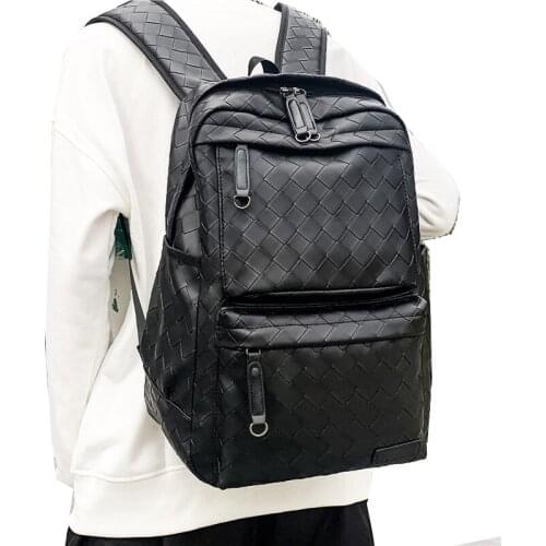 Fashion Waterproof Leather Backpacks Men Women Large Capacity 15.6 inch Laptop Backpack Male Travel Bags For Teenager School bag