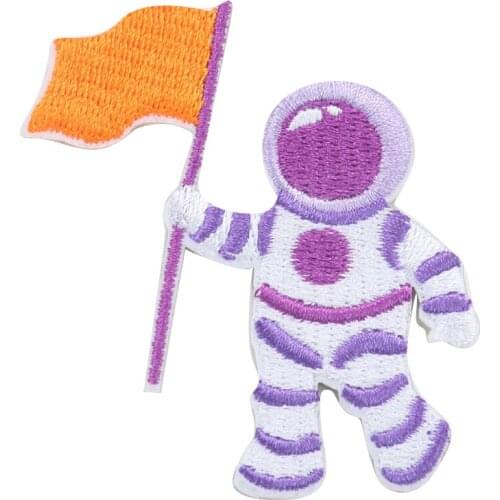 5PCS Self-adhesive Astronaut Explore Badges Patches Applique Embroidered Patch Iron on Clothes Sticker DIY Apparel Accessories
