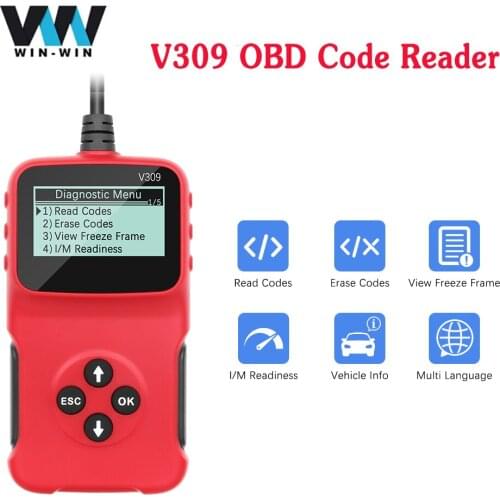 V309 Code Reader Read/Clear Fault Code I/M DTC OBD2 Code Reader OBDII / EOBD USB OBD 2 OBD2 Car Diagnostic Scanner Auto Tool
