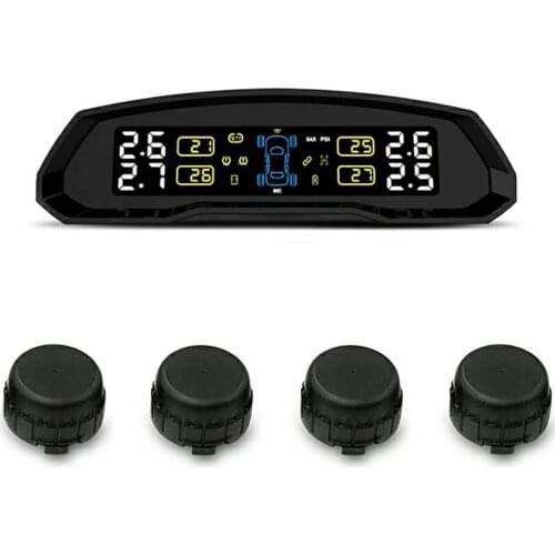 TPMS Sensor LCD T802 Digital Solar Power TPMS Auto Tire Pressure Monitoring System