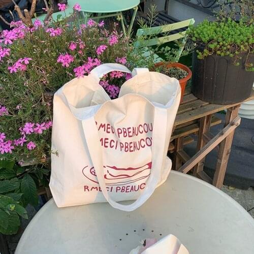 Simple Design Women Canvas Shoulder Bag Student Girls Book Casual Tote Handbags Large Capacity Ladies Beach Eco Shopping Bags