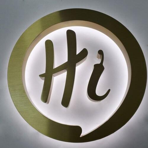 Led Letter Customized Led Logo Stainless Steel Channel Letter Champagne Gold Led Letter Indoor/Outdoor Restaurant Sign