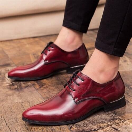 Spring Autumn Mens Fashion Leather Business Flat Shoes Black Frenulum Breathable Male Formal Dress Office Working Footwear