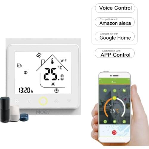 WiFi Smart Thermostat Temperature Controller for Water/Electric floor Heating Water/Gas Boiler Works with Alexa Google Home 5A