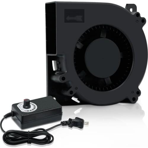 120mm Blower 12cm 120x120x32mm 12032 Centrifugal Cooling Fan w/ AC 120V 220V to 3V - 12V 2A with Speed Controller for Grow Tent