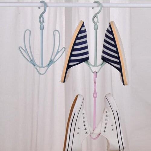360 Degrees Rotatable Windproof Shoes Hanger Clothing Hanging Hook Rack Drying Bags Shoes Slipper Clothes Stand Tree