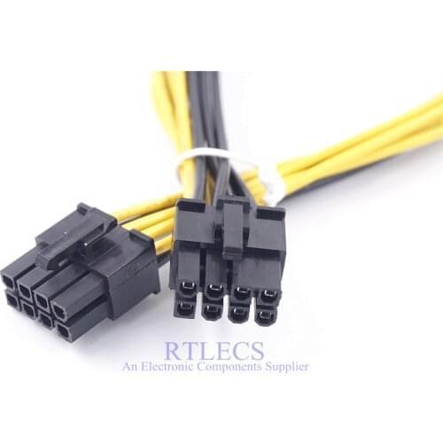 1 Piece PCI-E PCI Express Graphics Video Card GPU PCIe 8 Pin male to CPU 8 Pin Male Adper Cable 18 AWG Wire 30cm Female Contact