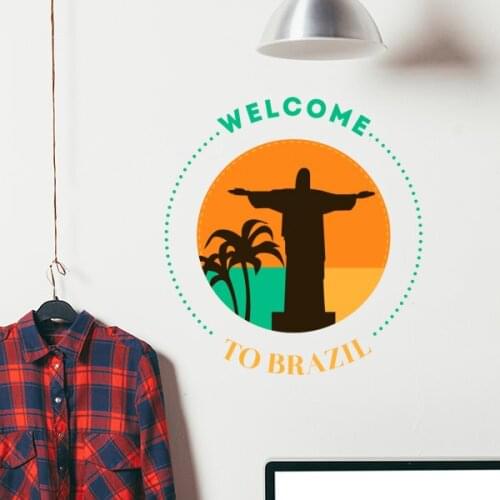 Welcom To Brazil Brasil Removable Fantastic Wall Art Decal Wall Quote Sticker Home Decor Wall Sticker Fashionable Wedding Decor