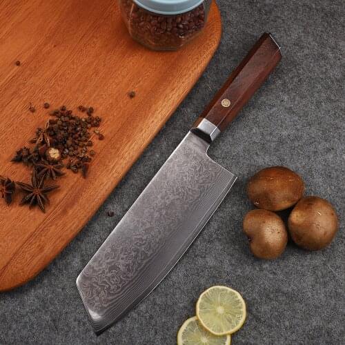XIANGZUO VG10 Damascus Steel Blade Kitchen Household Camping Outdoor FIsh FIllet Meat Cutting EDC Tool Knife