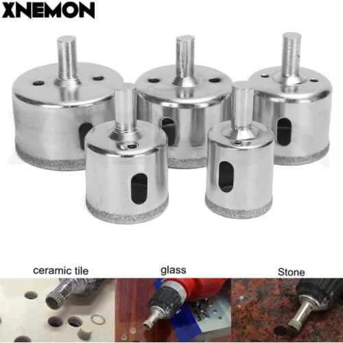 XNEMON 5 Pcs 26-50mm Diamond Coated Drill Bits Set Hole Saw Cutter Tool Glass Marble 26 32 38 45 50mm