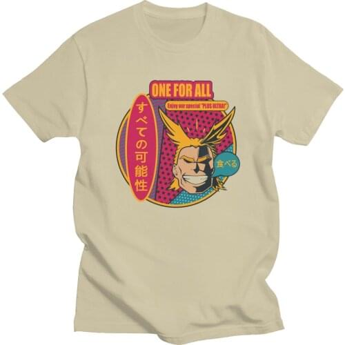 Funny Boku No Hero Academia T Shirt Men Cotton Awesome Anime T-shirt O-neck Short Sleeves All Might Plus Ultra Tee Tops Apparel