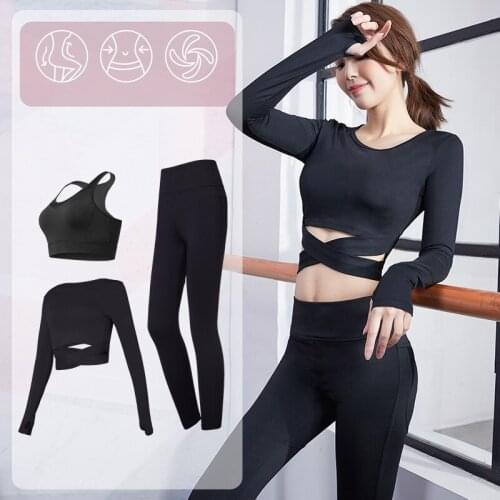 Womens Sexy Yoga Sets Running Tight Suits Femme Stretchy Sports Sets for Gym Fitness Workout
