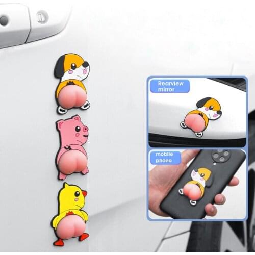 1 Set of cute cartoon honey peach hip car scratch proof door anti-collision strip anti scratch mirror protective paste