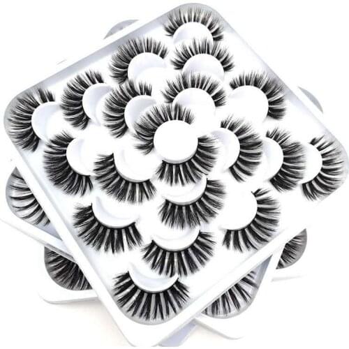 10 Pairs 3D Mink Lashes Eyelash Natural False Eyelashes Fake Lashes Long Makeup Extension Handmade Mink Eyelashes Maquiagem