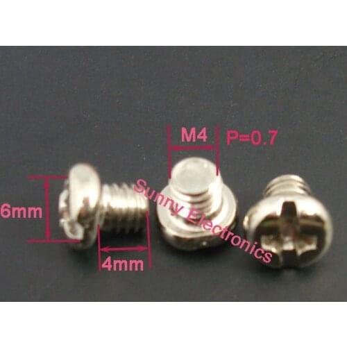 100 pcs M4 Screw M4x4 mm Stainless Steel DIY Brand New