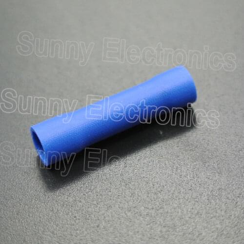 100x Blue Insulated Straight Butt Connector Electrical Crimp Terminals Cable Wire