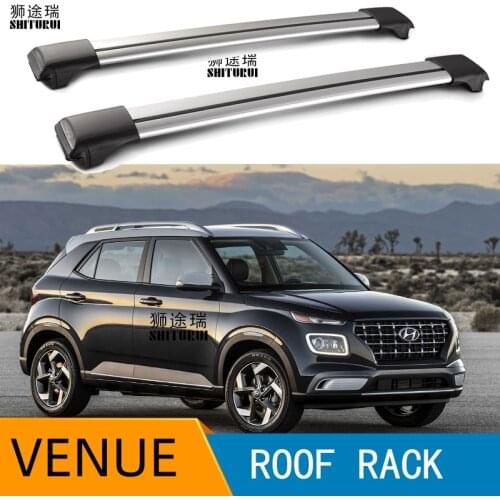 SHITURUI 2Pcs Roof Bars for Hyundai VENUE SUV 2019 2020 Aluminum Alloy Side Bars Cross Rails Roof Rack Luggage