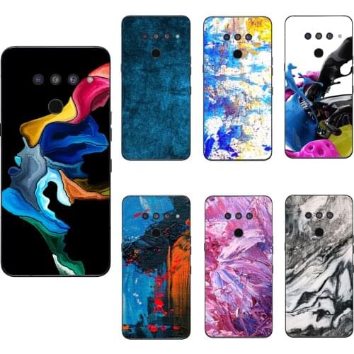 3D Colorful Watercolor Oil Paint Style Matte Skin Phone Back Wrap Sticker For LG G8 ThinQ Q70 V50 V40 V35 V30 G7+ G6 Q Stylus