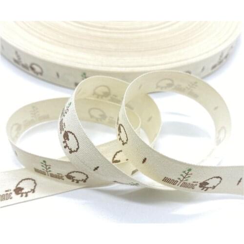 5Yards 15mm Cotton Ribbon Black and white pattern Printed Cotton Ribbons For Wedding Christmas Decoration DIY Sewing Fabric #28