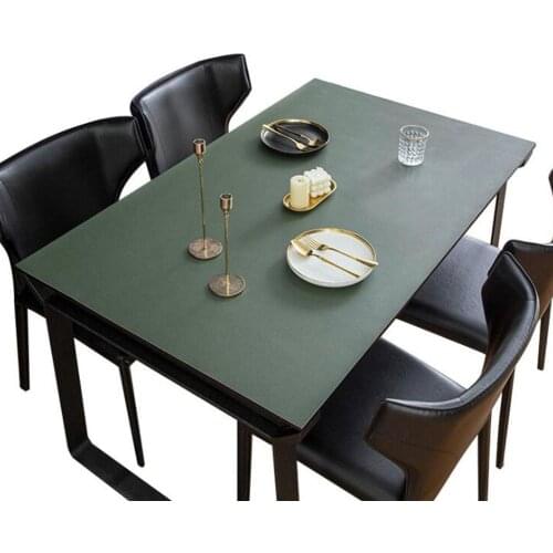 60*120cm Pvc Double-sided Leather Waterproof Table Mat Oil-proof Wash-free Solid Color Table Mat