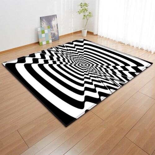 Abstract visual black and white art large carpet living room floor mat colorful area rugs for home bedroom parlor kids sofa rug
