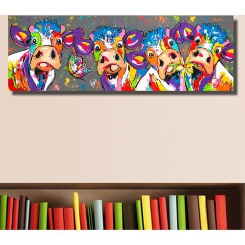 5D DIY Diamond Painting Color Four Cow Animal Cross Stitch Diamond Mosaic Needle Home Decoration, Full Diamond Diamond Embroider